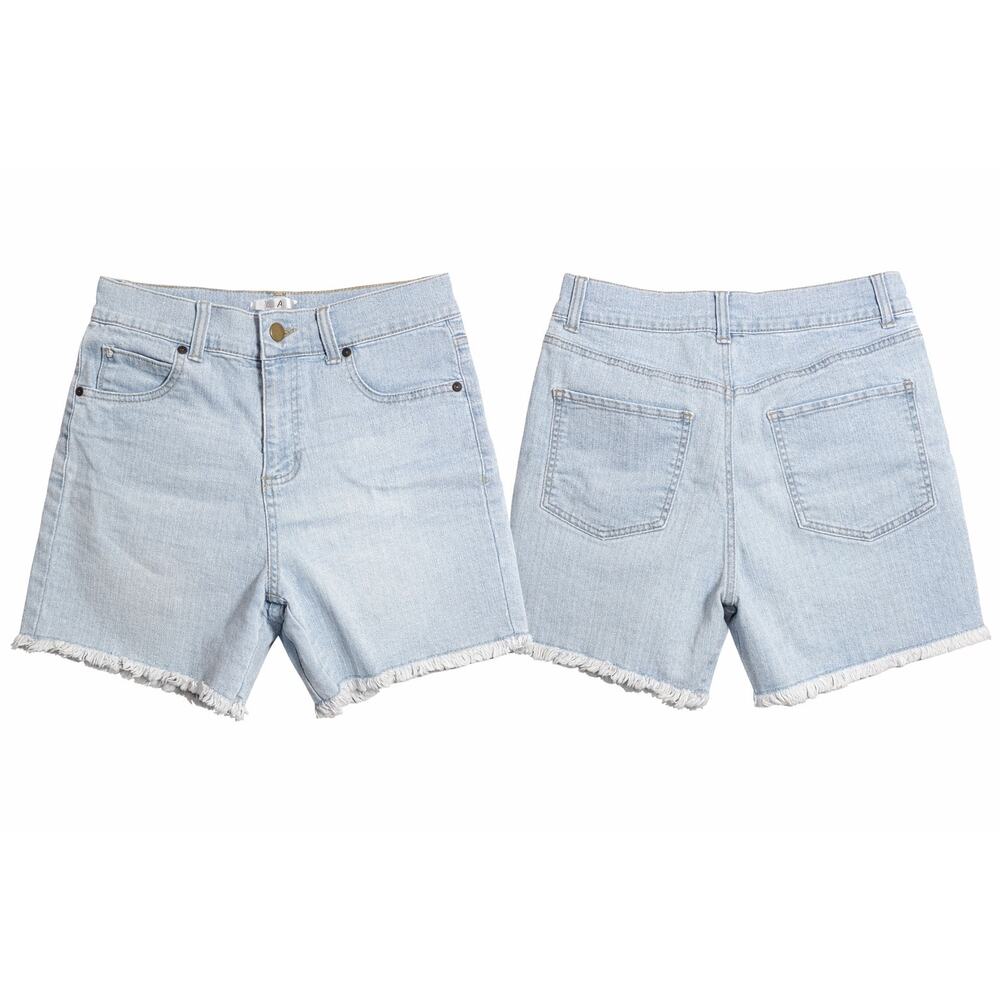 Just Be Denim Shorts Womens Small Light Wash High Rise Raw Hem Casual Summer